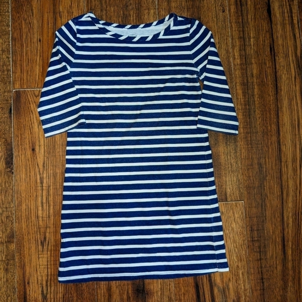 Old Navy 5T Striped Navy and White Dress